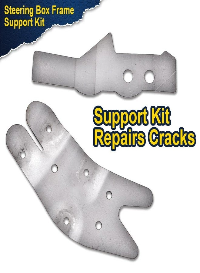 PIT66 Steering Box Frame Support Kit, Compatible with 73-91 Chevy GMC C/K Pickup 2 PCS Silver - Image 2